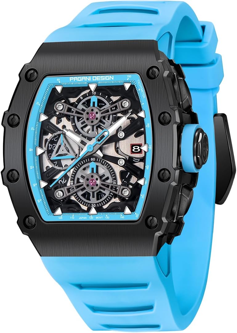 PAGANI DESIGN ساعة باجاني ديزاين PD-YS011 للرجال بتصميم هيكل عظمى مع كريستال ياقوتي وتصميم مقاوم للماء - Image 1